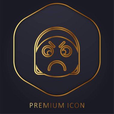 Kızgın altın çizgi prim logosu veya simgesi