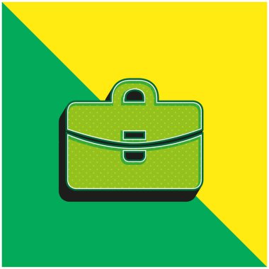 Evrak çantası Yeşil ve sarı modern 3d vektör simgesi logosu
