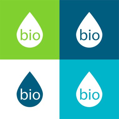Bio Fuel Flat four color minimal icon set clipart