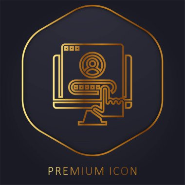 Hesap altın satırı premium logosu veya simgesi
