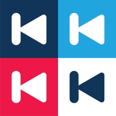 Arka mavi ve kırmızı dört renk minimal simge kümesi