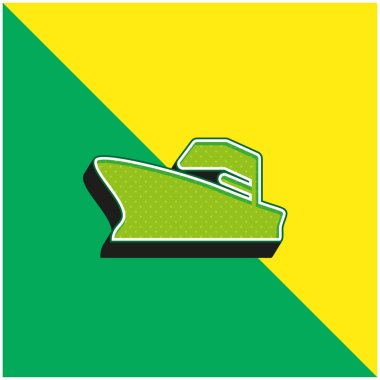 Battleship Green and yellow modern 3d vector icon logo clipart
