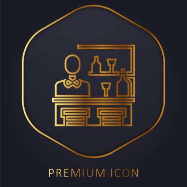 Çubuk altın çizgi premium logosu veya simgesi