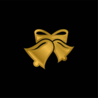 Altın kaplama metalik simge veya logo vektörü