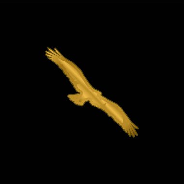 Bird Osprey Shape gold plated metalic icon or logo vector clipart