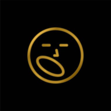 Sıkıcı altın kaplama metalik simge veya logo vektörü