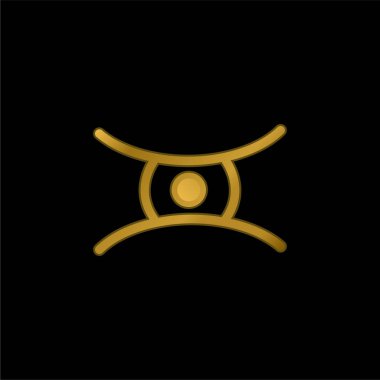 Hayvan Gözü Altın Kaplama Metal Simge veya logo Vektörü