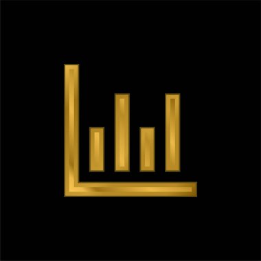 Çubuk Grafik altın kaplama metalik simge veya logo vektörü