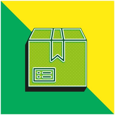 Kutu Yeşil ve Sarı Modern 3D vektör simgesi logosu