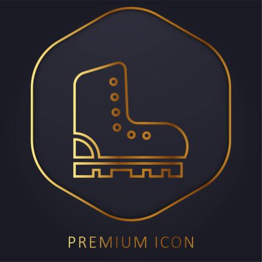 Altın çizgi prim logosunu veya simgesini çizer