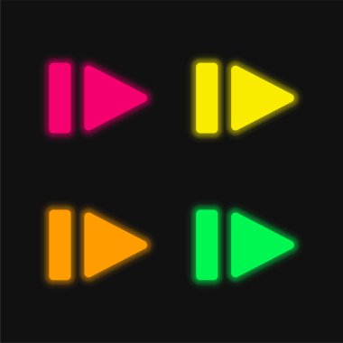 Büyük Duraklama Sembolü: Parlak neon vektör simgesi