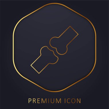 Kemikler altın çizgi prim logosu veya simgesi