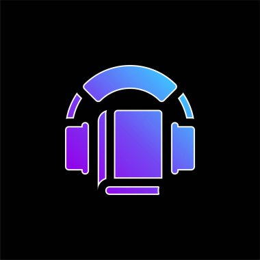 Audiobook mavi eğimli vektör simgesi