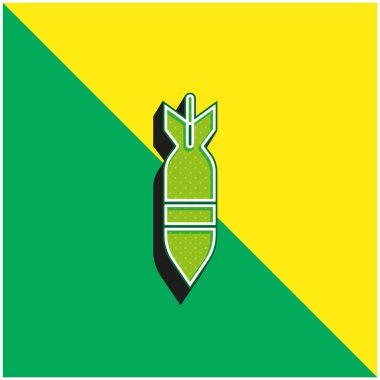 Bomba Yeşil ve Sarı modern 3D vektör simgesi logosu