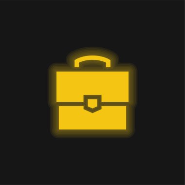 Evrak çantası sarı parlak neon simgesi