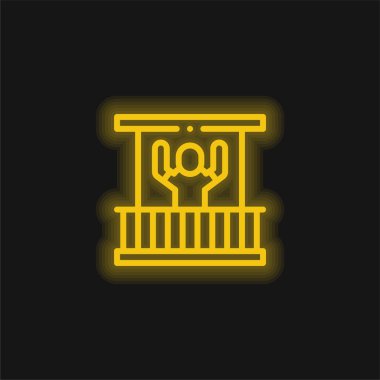 Balkon sarısı parlak neon simgesi