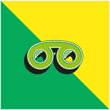 Dürbünler Yeşil ve Sarı Modern 3D vektör simgesi logosu