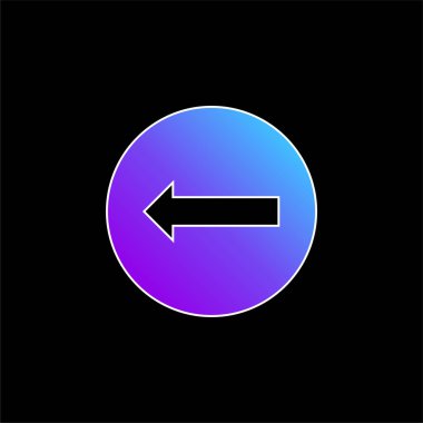 Arrow Pointing To Left In A Circle blue gradient vector icon clipart