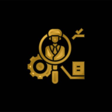 Aday altın kaplama metalik simge veya logo vektörü