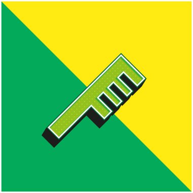 Açısal Tarak Yeşil ve Sarı Modern 3D vektör simgesi logosu