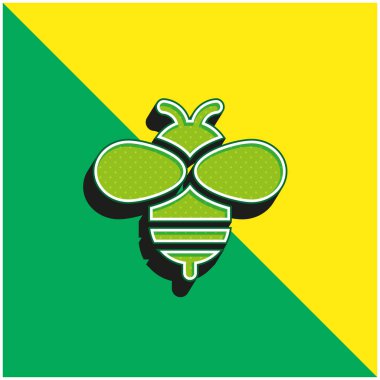 Arı Yeşili ve Sarı Modern 3D vektör simgesi logosu