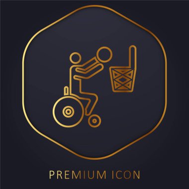 Basketbol altın çizgi premium logosu veya simgesi