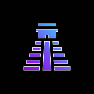 Aztek Piramit mavi gradyan vektör simgesi