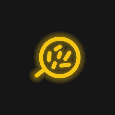 Bir Büyütme Aracı Altında Vücut Hücreleri Sarı parlak neon simgesi