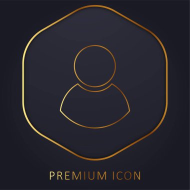 Black Male User Symbol golden line premium logo or icon clipart