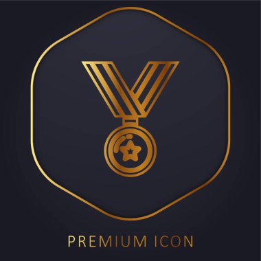 Altın çizgi prim logosu veya simgesi