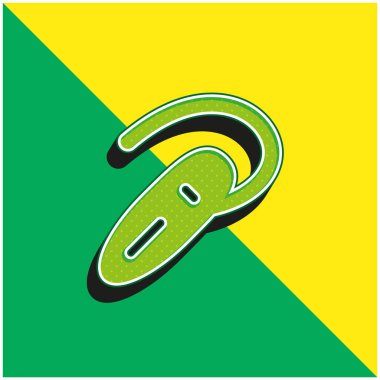 Bluetooth Kulaklık Yeşil ve Sarı 3D vektör simgesi logosu