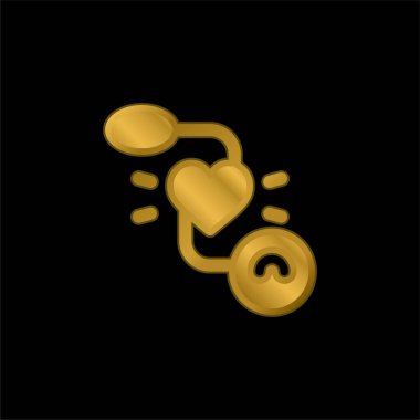 Kan basıncı göstergesi altın kaplama metalik simge veya logo vektörü