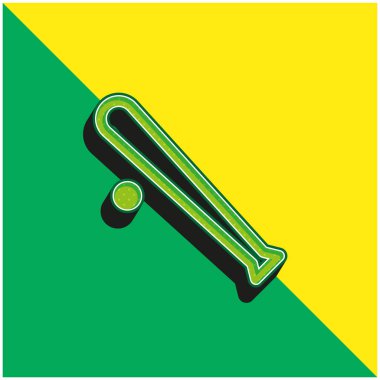 Beyzbol Ekipmanları Yeşil ve Sarı 3D vektör simgesi