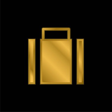 Evrak çantası altın kaplama metalik simge veya logo vektörü