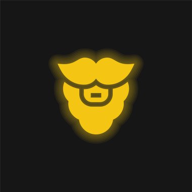 Sakal sarısı parlak neon simgesi