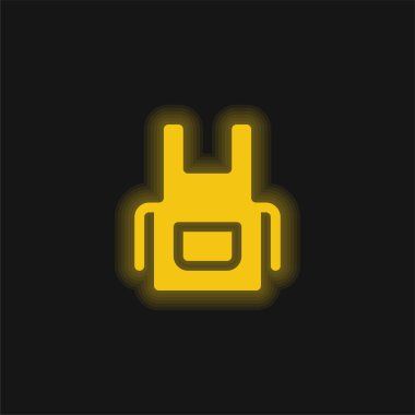 Önlük sarısı parlak neon simgesi