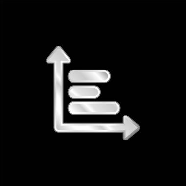 Çubuk çizelgesi gümüş kaplama metalik simge