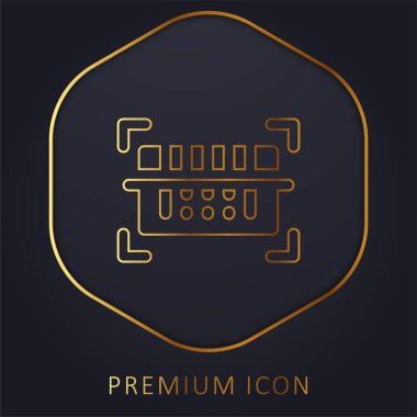 Barkod tarayıcı altın çizgi premium logosu veya simgesi