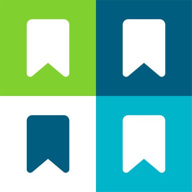 Yer imi Düz 4 renk minimal simgesi seti