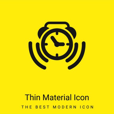 Alarm Çalan Saat Sembolü Asgari parlak sarı malzeme simgesi