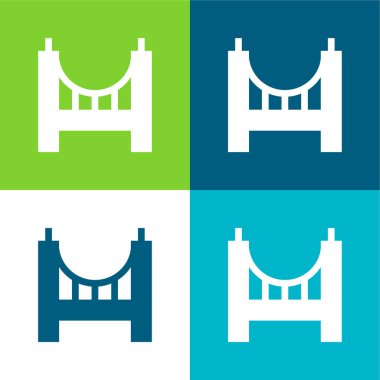 Köprü Düz 4 renk minimal simgesi seti