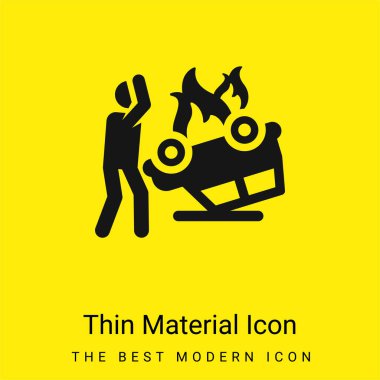 Kaza asgari düzeyde parlak sarı madde simgesi