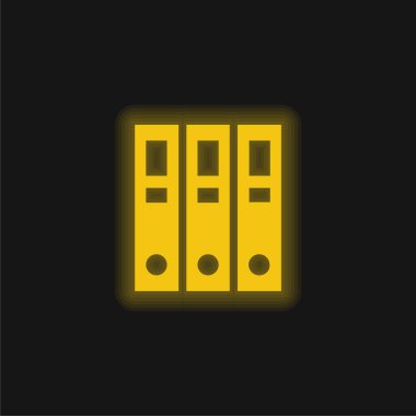 Arşiv sarı parlak neon simgesi