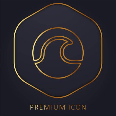 Beach golden line premium logo or icon clipart
