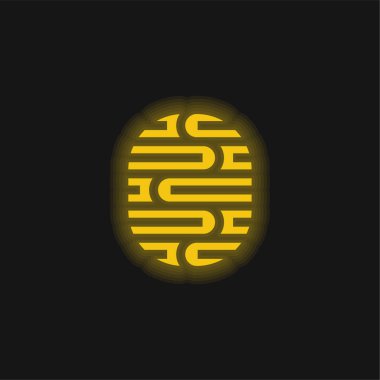 Beyin sarısı parlak neon simgesi