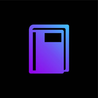 Defter Etiket mavi eğimli vektör simgesi ile Kapalı