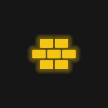 Brickwall sarı parlak neon simgesi