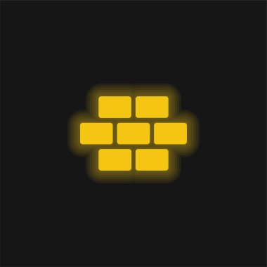 Brickwall yellow glowing neon icon clipart