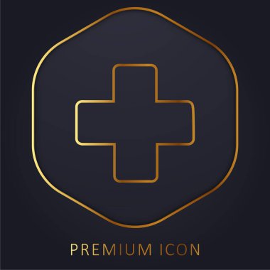 Ek Mark altın çizgi premium logosu veya simgesi