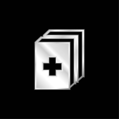 2 Medicine Kit gümüş kaplama metalik simge